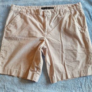 Calvin Klein Jeans Shorts Cotton Women's White and Grey Striped Plus Size 14
